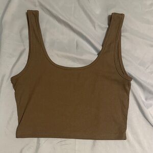 Army Green Ribbed women's Crop Top